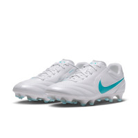 Nike Tiempo Ligera Pro Gazon Naturel Chaussures de Foot (FG) Blanc Turquoise