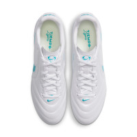 Nike Tiempo Ligera Pro Gazon Naturel Chaussures de Foot (FG) Blanc Turquoise