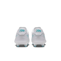 Nike Tiempo Ligera Pro Gazon Naturel Chaussures de Foot (FG) Blanc Turquoise
