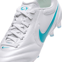Nike Tiempo Ligera Pro Gazon Naturel Chaussures de Foot (FG) Blanc Turquoise