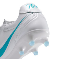 Nike Tiempo Ligera Pro Gazon Naturel Chaussures de Foot (FG) Blanc Turquoise