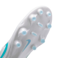 Nike Tiempo Ligera Pro Gazon Naturel Chaussures de Foot (FG) Blanc Turquoise