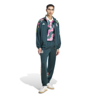 Veste d'entraînement adidas Real Madrid Farm, vert foncé, blanc, orange, rose