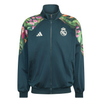 Veste d'entraînement adidas Real Madrid Farm, vert foncé, blanc, orange, rose