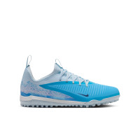 Nike Phantom 6 Low Haaland Academy Turf Voetbalschoenen (TF) Kids Lichtblauw Blauw Felblauw