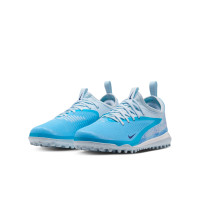 Nike Phantom 6 Low Haaland Academy Turf Voetbalschoenen (TF) Kids Lichtblauw Blauw Felblauw