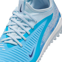 Nike Phantom 6 Low Haaland Academy Turf Voetbalschoenen (TF) Kids Lichtblauw Blauw Felblauw