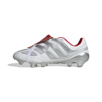 adidas Predator Precision David Beckham Gras Voetbalschoenen (FG) Wit Zilver Felrood