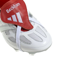 adidas Predator Precision David Beckham Gras Voetbalschoenen (FG) Wit Zilver Felrood