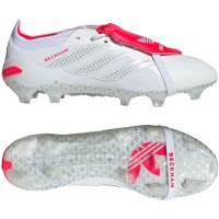 adidas Predator David Beckham Elite FT Gras Voetbalschoenen (FG) Wit Zilver Felrood