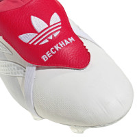 adidas Predator David Beckham Elite FT Gras Voetbalschoenen (FG) Wit Zilver Felrood