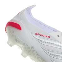 adidas Predator David Beckham Elite FT Gras Voetbalschoenen (FG) Wit Zilver Felrood