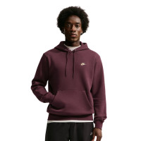 Sweat à capuche en polaire Nike Sportswear Club bordeaux doré