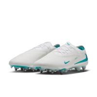 Nike Phantom 6 Low Elite IJzeren-Nop Voetbalschoenen (SG) Pro Player Wit Turquoise