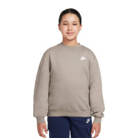 Pull polaire Nike Sportswear Club pour enfants, beige clair, blanc