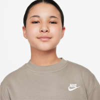 Pull polaire Nike Sportswear Club pour enfants, beige clair, blanc