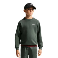 Pull polaire Nike Club pour enfants vert foncé et blanc