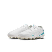 Nike Phantom 6 Low Pro Gras / Kunstgras Voetbalschoenen (MG) Kids Wit Turquoise