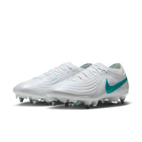 Nike Tiempo Maestro Elite Crampons Vissés Chaussures de Foot (SG) Blanc Turquoise