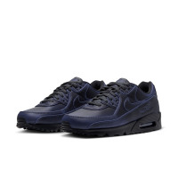 Nike Air Max 90 Premium Baskets Noir Dark Smoke Grey University Blue
