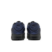 Nike Air Max 90 Premium Baskets Noir Dark Smoke Grey University Blue