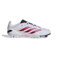 adidas Predator Elite Gazon Naturel Chaussures de Foot (FG) Enfants Blanc Noir Rose