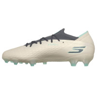 Skechers SKX_2 Elite Gazon Naturel Chaussures de Foot (FG) Beige Gris Foncé Turquoise