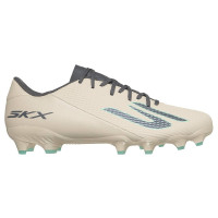 Skechers SKX_2 Low Academy Gras Voetbalschoenen (FG) Beige Donkergrijs Turquoise