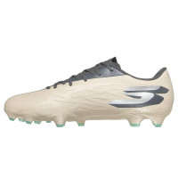 Skechers Razor 2 Academy Gras Voetbalschoenen (FG) Beige Donkergrijs Turquoise