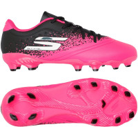 Skechers Razor 1.5 Gazon Naturel Chaussures de Foot (FG) Enfants Noir Rose