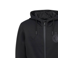 Combinaison de jogging polaire Castore Feyenoord EU Travel à fermeture éclair intégrale 2026-2027, noire