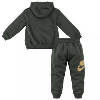 Survêtement polaire à capuche Nike Club pour tout-petits et enfants d'âge préscolaire, vert foncé, doré