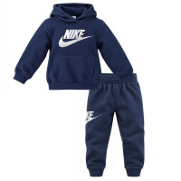 Survêtement polaire à capuche Nike Club pour tout-petits et enfants d'âge préscolaire, bleu foncé et blanc
