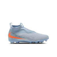 Nike Phantom 6 High Academy Gazon Naturel Artificiel Chaussures de Foot (MG) Enfants Bleu Clair Orange Gris Argenté