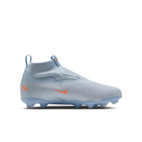 Nike Phantom 6 High Academy Gazon Naturel Artificiel Chaussures de Foot (MG) Enfants Bleu Clair Orange Gris Argenté