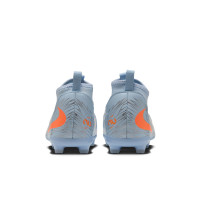 Nike Phantom 6 High Academy Gazon Naturel Artificiel Chaussures de Foot (MG) Enfants Bleu Clair Orange Gris Argenté
