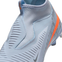 Nike Phantom 6 High Academy Gazon Naturel Artificiel Chaussures de Foot (MG) Enfants Bleu Clair Orange Gris Argenté