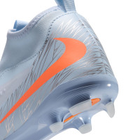 Nike Phantom 6 High Academy Gazon Naturel Artificiel Chaussures de Foot (MG) Enfants Bleu Clair Orange Gris Argenté
