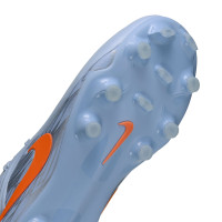 Nike Tiempo Maestro Academy Gazon Naturel Artificiel Chaussures de Foot (MG) Enfants Bleu Clair Orange Gris Argenté
