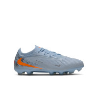 Nike Phantom 6 Low Pro Gazon Naturel Artificiel Chaussures de Foot (MG) Enfants Bleu Clair Orange Gris Argenté