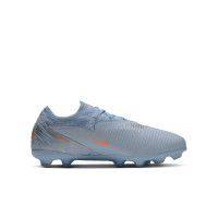 Nike Phantom 6 Low Pro Gazon Naturel Artificiel Chaussures de Foot (MG) Enfants Bleu Clair Orange Gris Argenté