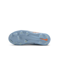 Nike Phantom 6 Low Pro Gazon Naturel Artificiel Chaussures de Foot (MG) Enfants Bleu Clair Orange Gris Argenté