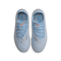 Nike Phantom 6 Low Pro Gazon Naturel Artificiel Chaussures de Foot (MG) Enfants Bleu Clair Orange Gris Argenté