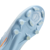 Nike Phantom 6 Low Pro Gazon Naturel Artificiel Chaussures de Foot (MG) Enfants Bleu Clair Orange Gris Argenté