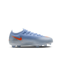 Nike Mercurial Vapor 17 Pro Gazon Naturel Chaussures de Foot (FG) Enfants Bleu Clair Orange Gris Argenté