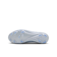 Nike Mercurial Vapor 17 Pro Gazon Naturel Chaussures de Foot (FG) Enfants Bleu Clair Orange Gris Argenté