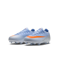 Nike Mercurial Vapor 17 Pro Gazon Naturel Chaussures de Foot (FG) Enfants Bleu Clair Orange Gris Argenté