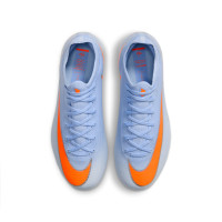 Nike Mercurial Vapor 17 Pro Gazon Naturel Chaussures de Foot (FG) Enfants Bleu Clair Orange Gris Argenté
