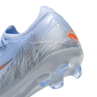 Nike Mercurial Vapor 17 Pro Gazon Naturel Chaussures de Foot (FG) Enfants Bleu Clair Orange Gris Argenté