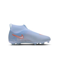 Nike Mercurial Superfly 11 Academy Gazon Naturel Artificiel Chaussures de Foot (MG) Enfants Bleu Clair Orange Gris Argenté